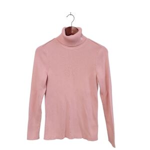 Ralph Lauren Pastel Pink Turtleneck Sweater Womens Size Large Preppy Logo School